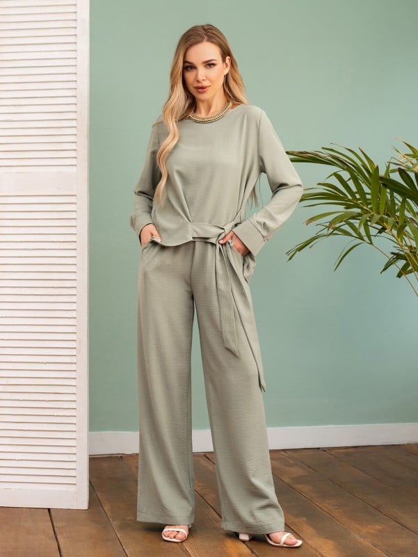 Жіночі костюми ISSA PLUS 13746  XXL оливковий