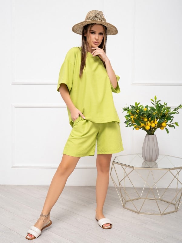 Жіночі костюми ISSA PLUS 13437  XXL оливковий