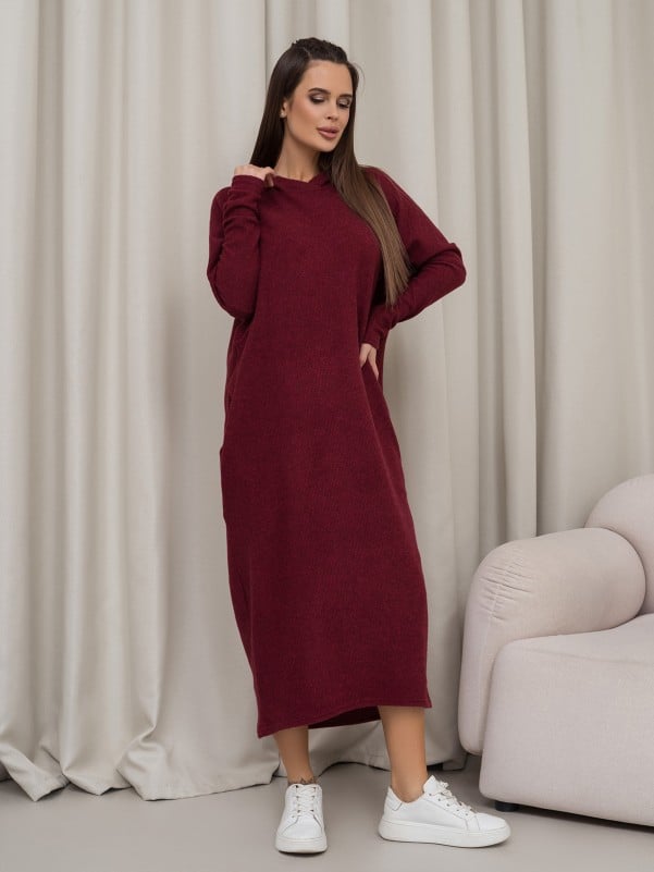 Жіночі сукні ISSA PLUS 14366  XXL бордовий