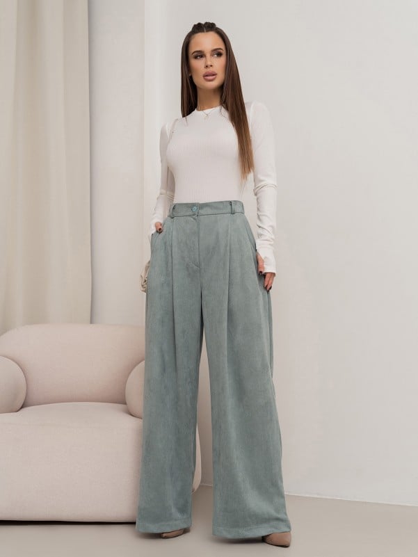 Жіночі брюки ISSA PLUS 13749  XXL оливковий
