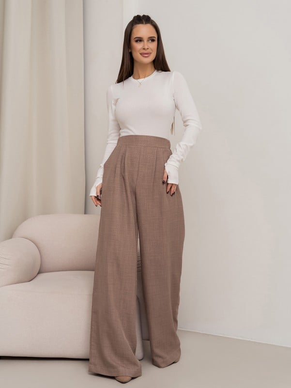 Жіночі брюки ISSA PLUS 14455  XXL коричневий