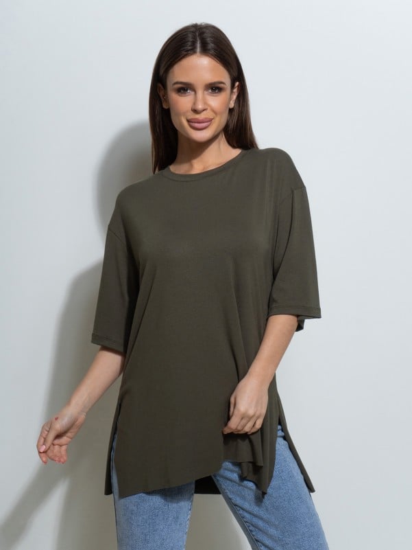Футболки ISSA PLUS 14495  S хакі