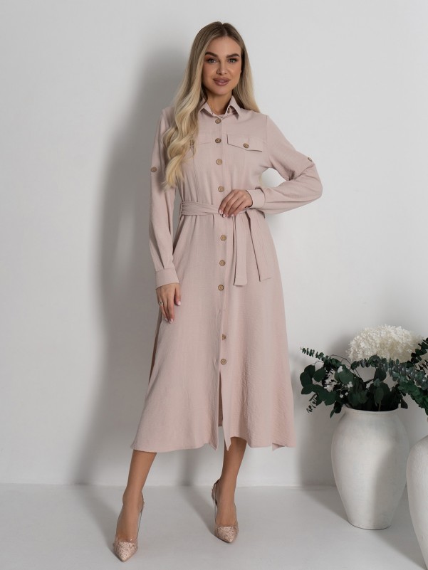 Жіночі сукні ISSA PLUS SA-418A  XXL бежевий