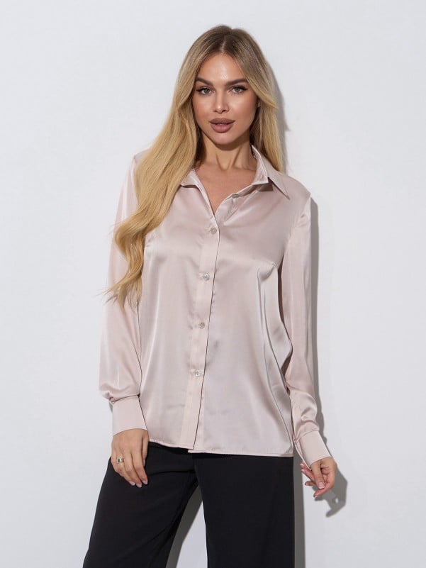Жіночі сорочки ISSA PLUS 14972  XXL світло-бежевий