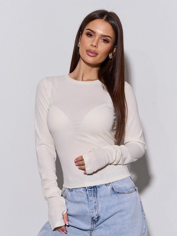 Лонгсліви ISSA PLUS 14422A  XL молочний
