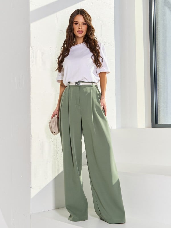 Жіночі брюки ISSA PLUS 14442  XXL оливковий