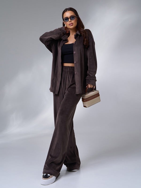Жіночі костюми ISSA PLUS 14188A  XL темно-коричневий