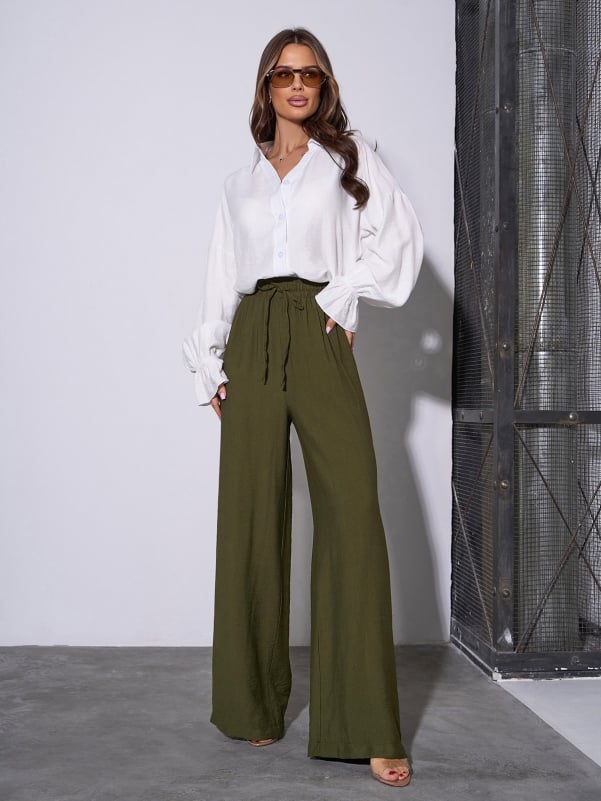 Жіночі брюки ISSA PLUS 14788  XXL хакі