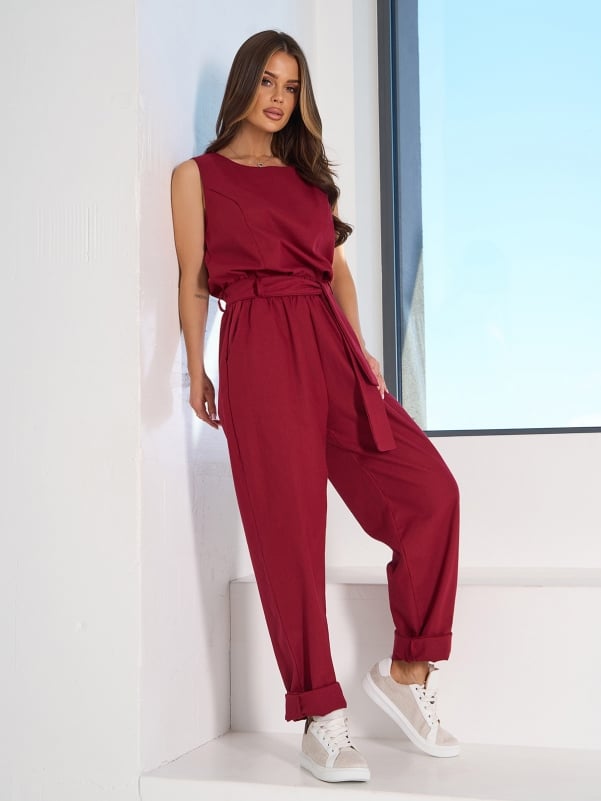 Жіночі костюми ISSA PLUS 15102  XXL бордовий