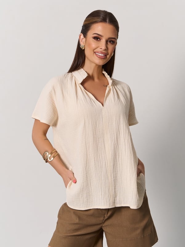 Блузи ISSA PLUS 15161  3XL бежевий