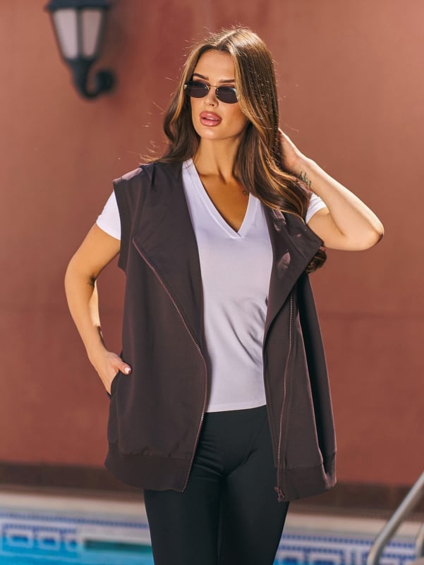 Жилетки ISSA PLUS 15214  XL темно-коричневий