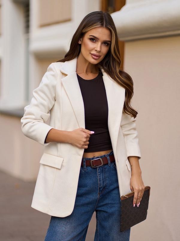 Піджаки ISSA PLUS 15321  XXL молочний