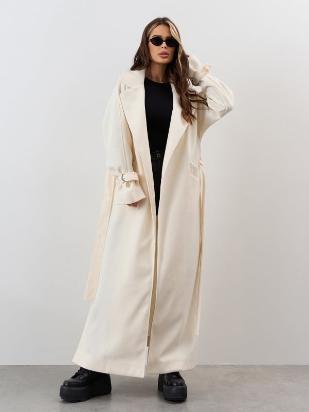 Жіночі пальта ISSA PLUS 15324  XXL молочний