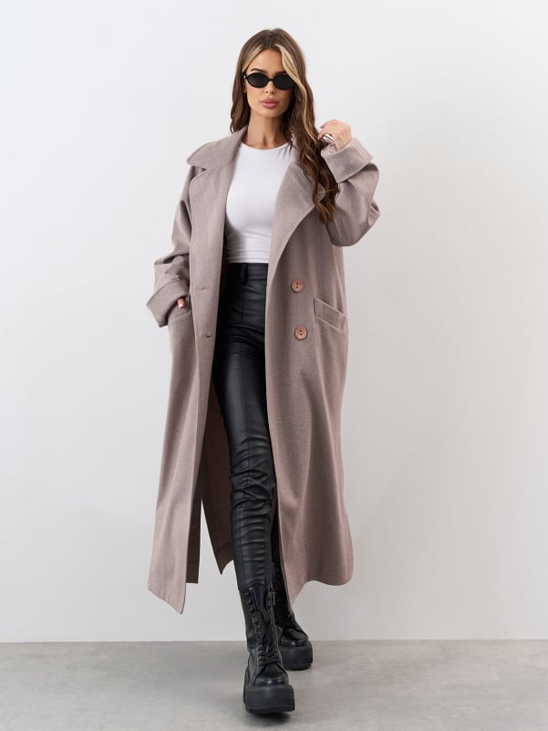 Жіночі пальта ISSA PLUS 15328  XXL бежевий