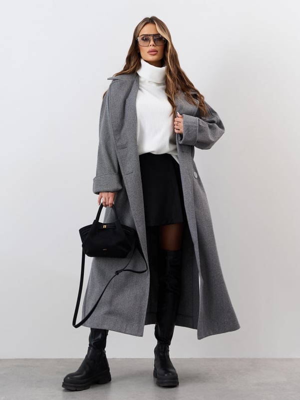 Жіночі пальта ISSA PLUS 15328  XXL сірий