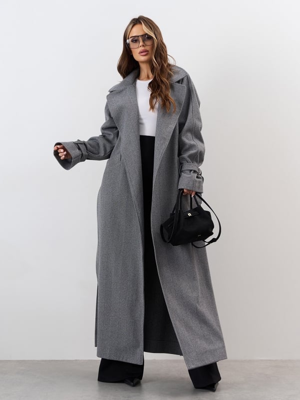 Жіночі пальта ISSA PLUS 15329  XXL сірий