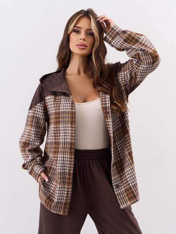 Жіночі сорочки ISSA PLUS 15337R  XXL коричневий