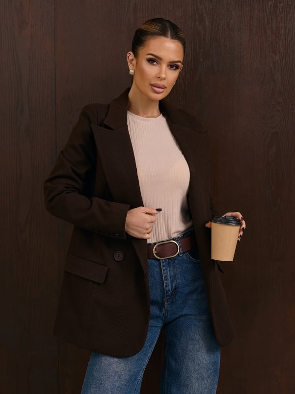 Піджаки ISSA PLUS 15346  XXL темно-коричневий