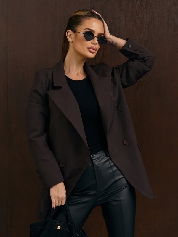 Піджаки ISSA PLUS 15347  XXL темно-коричневий