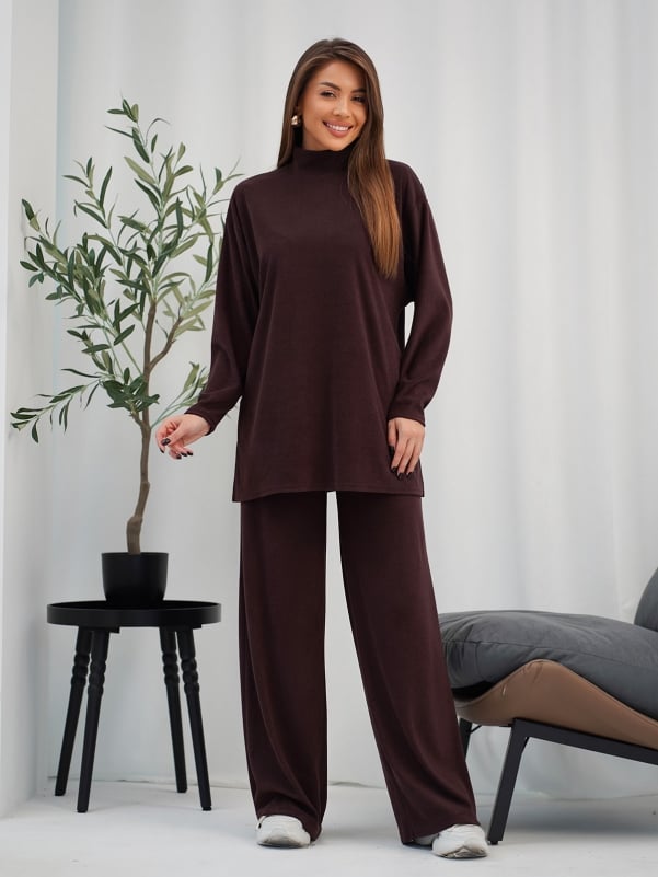 Жіночі костюми ISSA PLUS 15309A  XL темно-коричневий