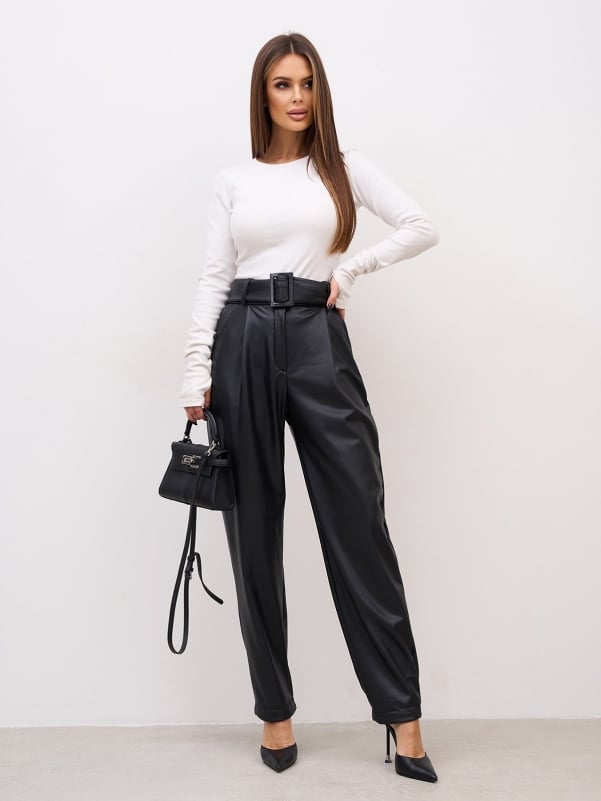 Жіночі брюки ISSA PLUS 15369  XXL чорний