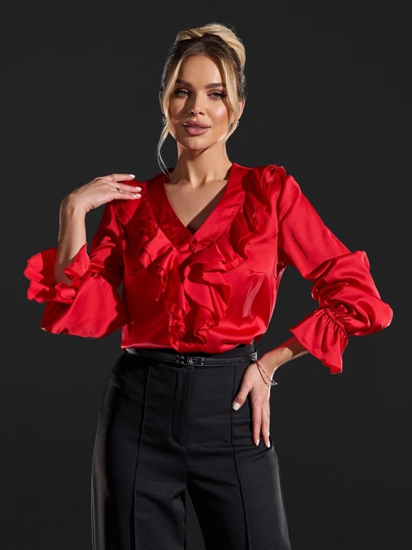 Жіночі сорочки ISSA PLUS 15429  3XL червоний