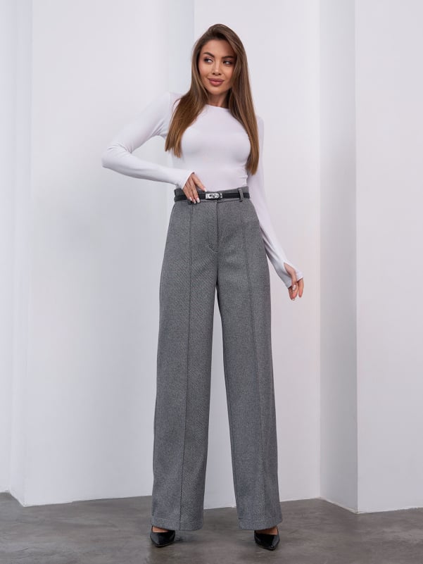 Жіночі брюки ISSA PLUS 15469  XXL сірий