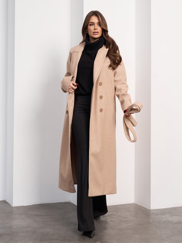 Жіночі пальта ISSA PLUS 15473  XXL бежевий