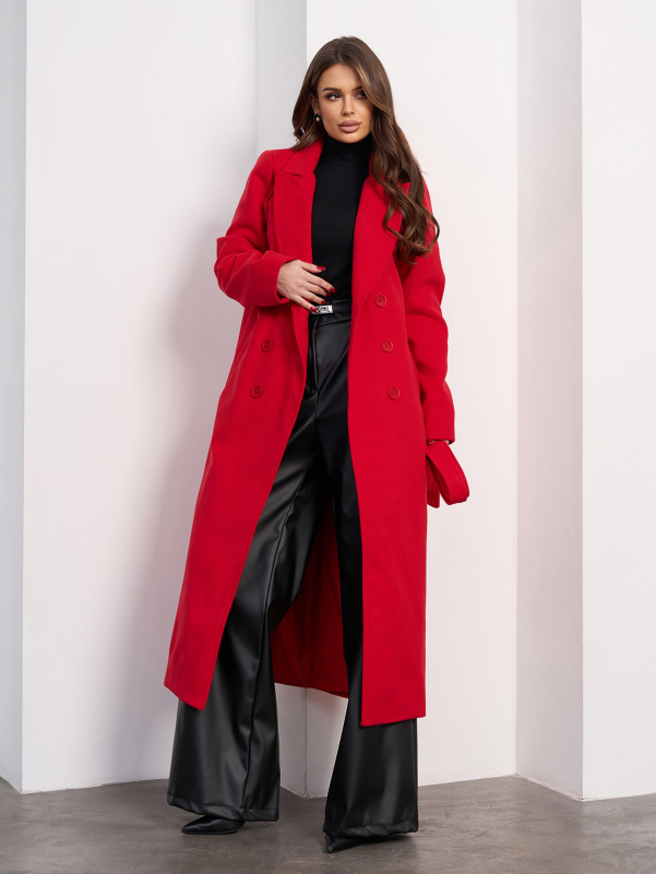 Жіночі пальта ISSA PLUS 15474  XXL червоний