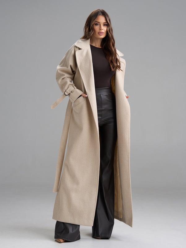Жіночі пальта ISSA PLUS 15489  XXL бежевий
