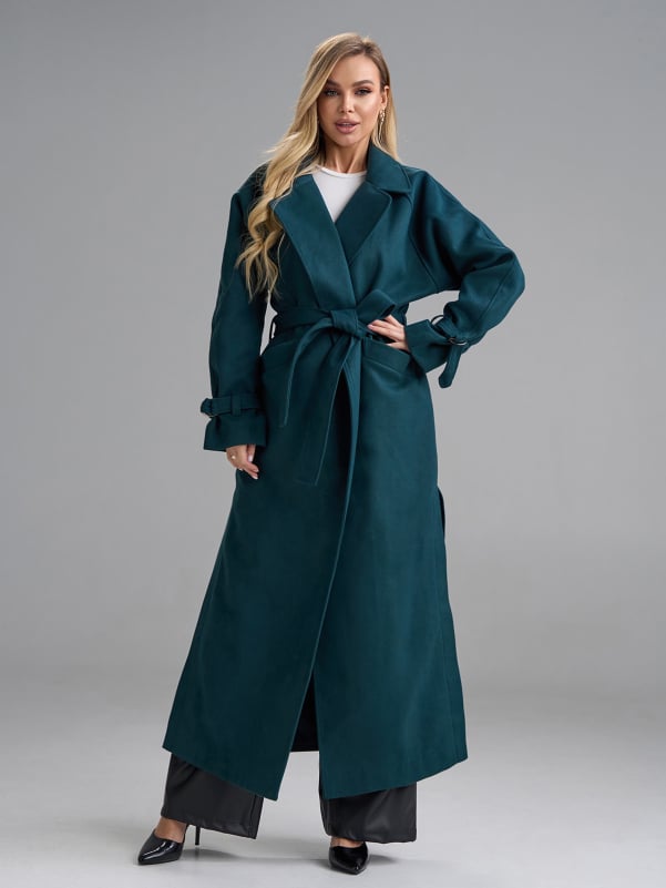 Жіночі пальта ISSA PLUS 15488  XXL бірюзовий