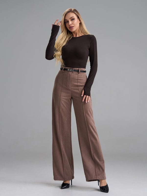 Жіночі брюки ISSA PLUS 15462  XXL бежевий