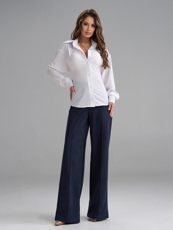 Жіночі брюки ISSA PLUS 15462  XXL темно-синій