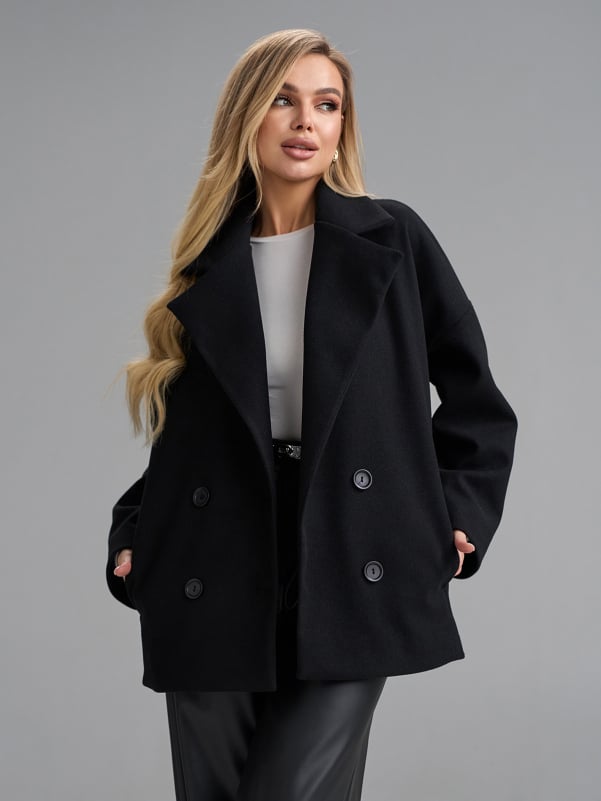 Жіночі пальта ISSA PLUS 15499  XXL чорний