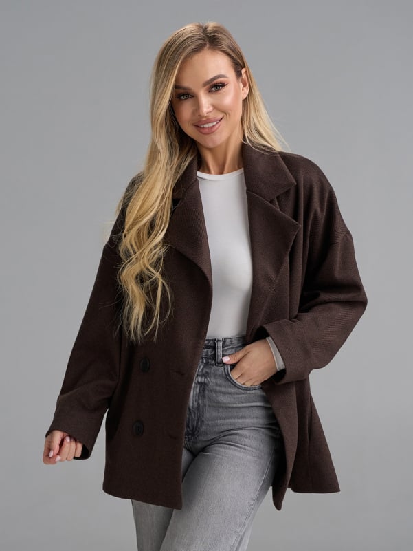 Жіночі пальта ISSA PLUS 15503  XXL темно-коричневий