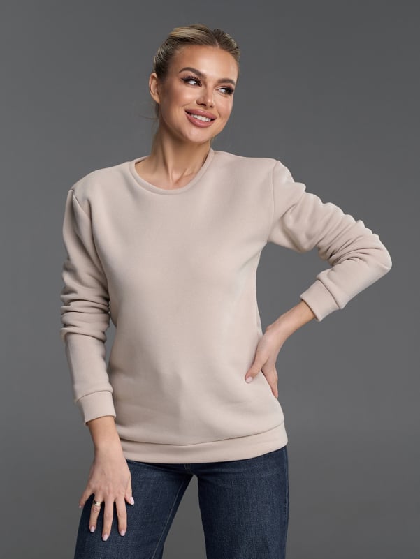 Жіночі толстовки ISSA PLUS 14892A  XXL світло-бежевий