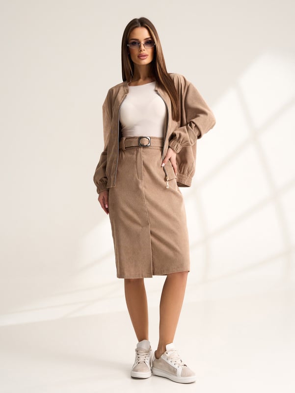 Спідниці ISSA PLUS 15533Y  XL бежевий