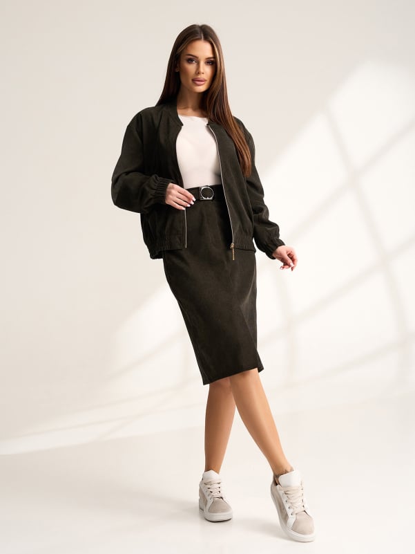 Спідниці ISSA PLUS 15533Y  XL хакі