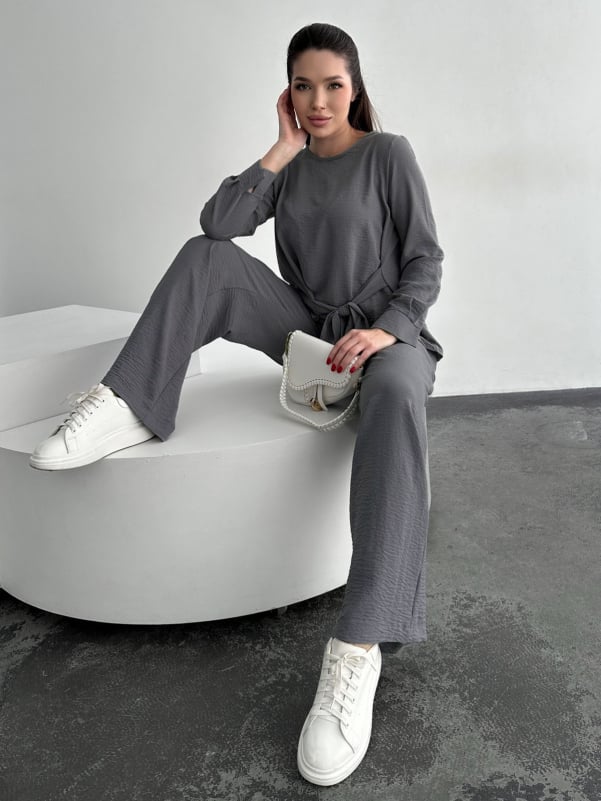 Жіночі костюми ISSA PLUS 13746A  XXL сірий