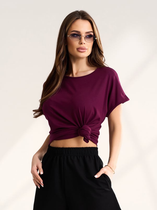 Футболки ISSA PLUS 15553  3XL темно-бордовий