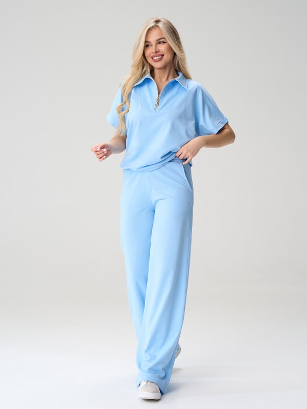 Жіночі костюми ISSA PLUS 15585  XXL блакитний