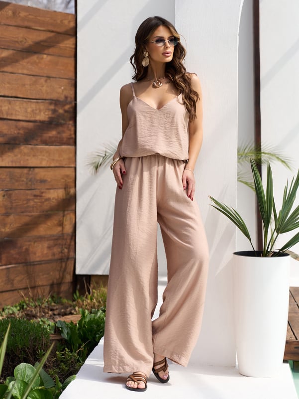 Жіночі костюми ISSA PLUS 15638  XXL бежевий