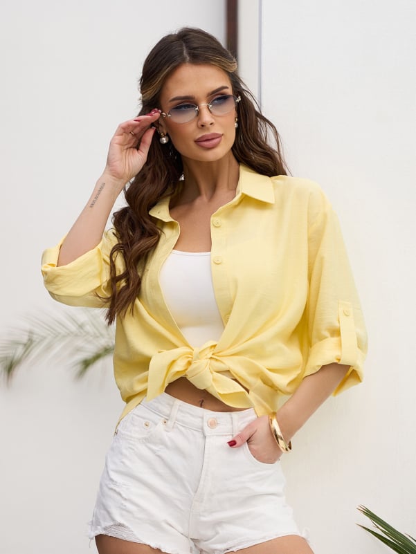 Жіночі сорочки ISSA PLUS SA-641  XXL жовтий