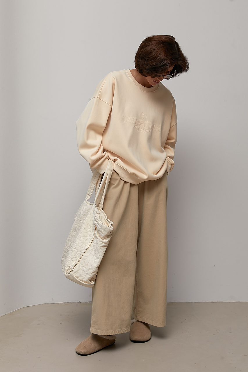 Жіночий утеплений світшот oversize з начосом - кремовий колір, ONE SIZE 2