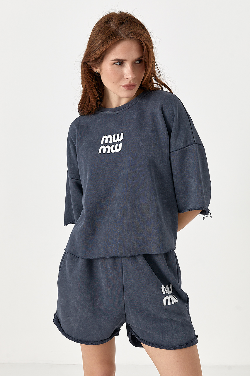 Спортивний костюм Miu Miu із шортами - темно-сірий колір, L 3