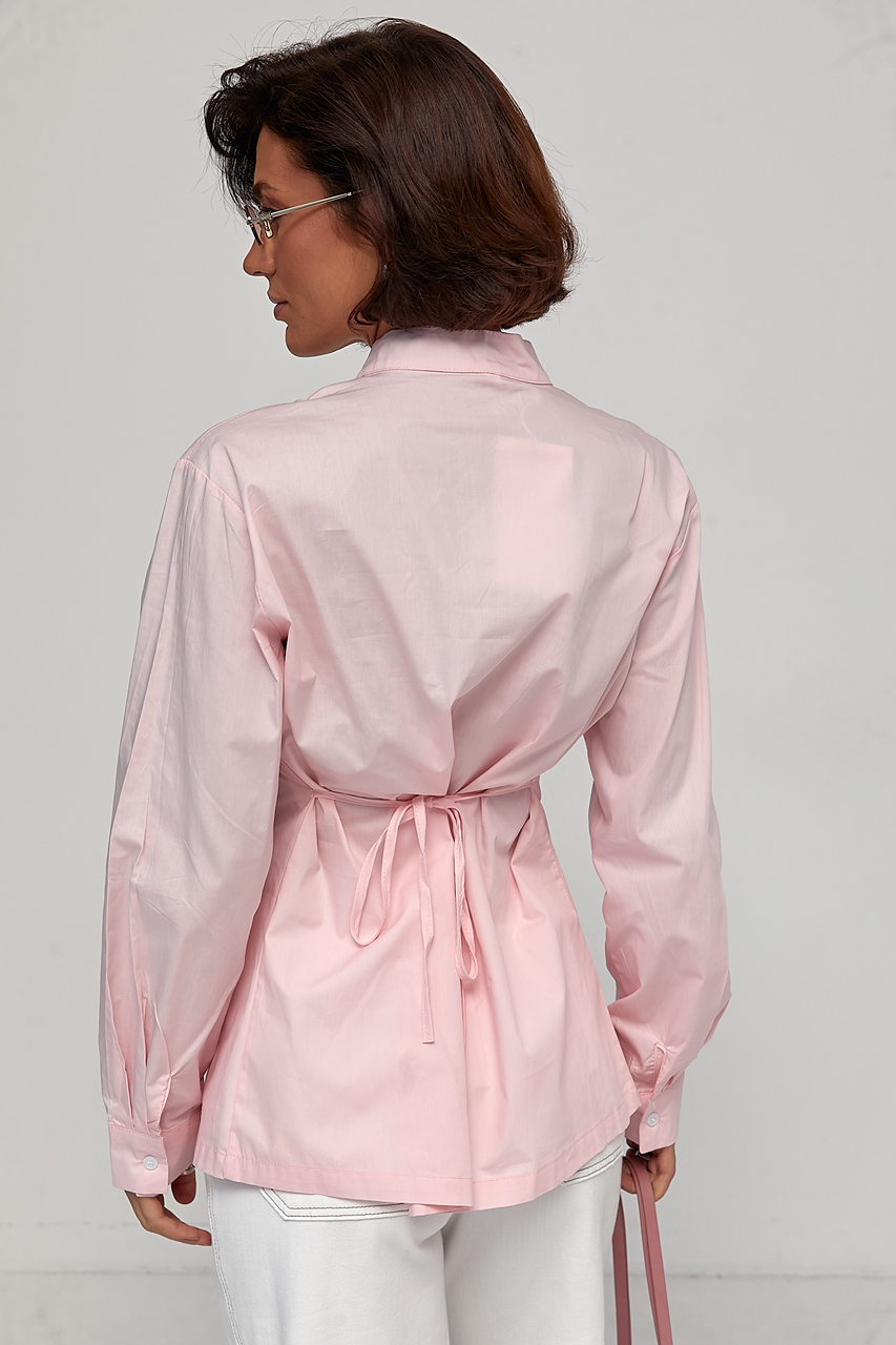 Класична сорочка з коміром-стійкою - рожевий колір, ONE SIZE 2