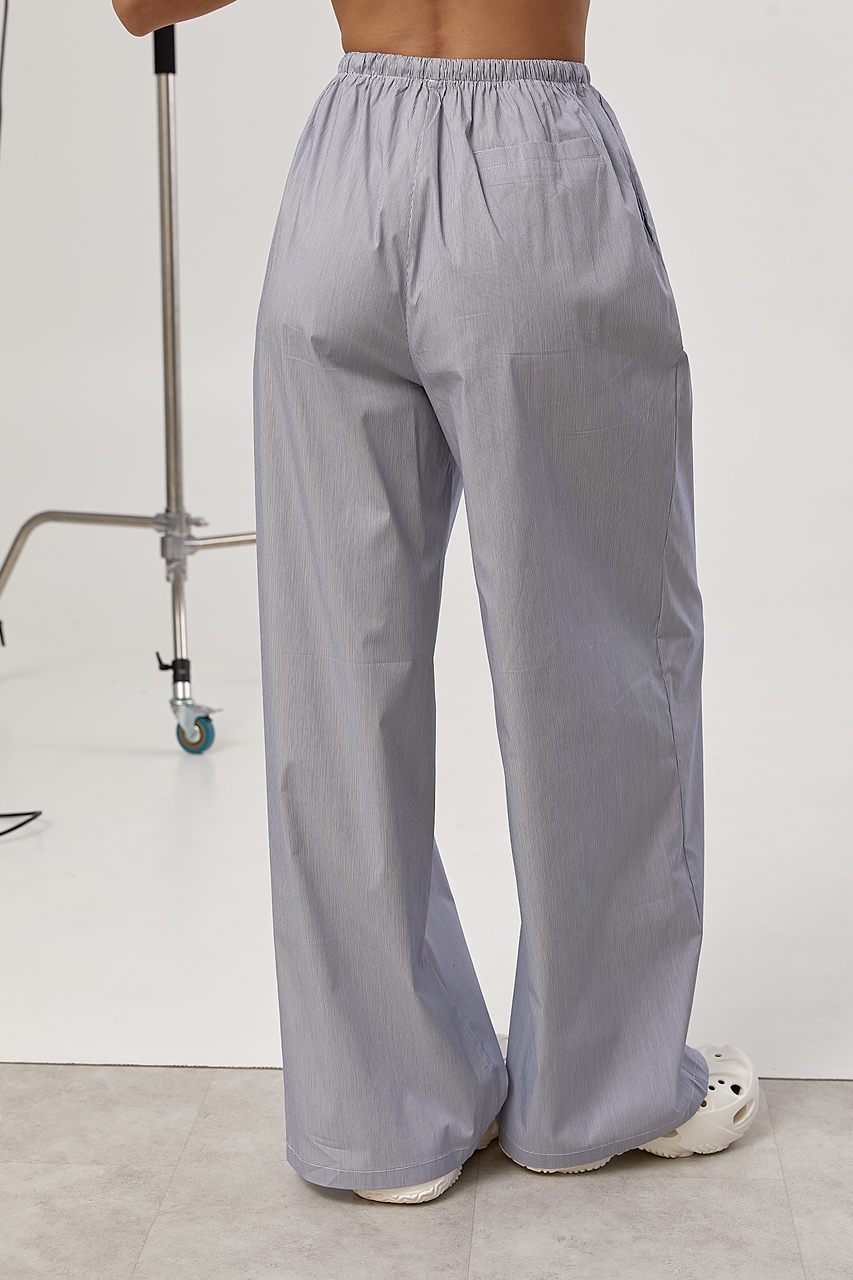 Легкі широкі штани в смужку - синій колір, M 1