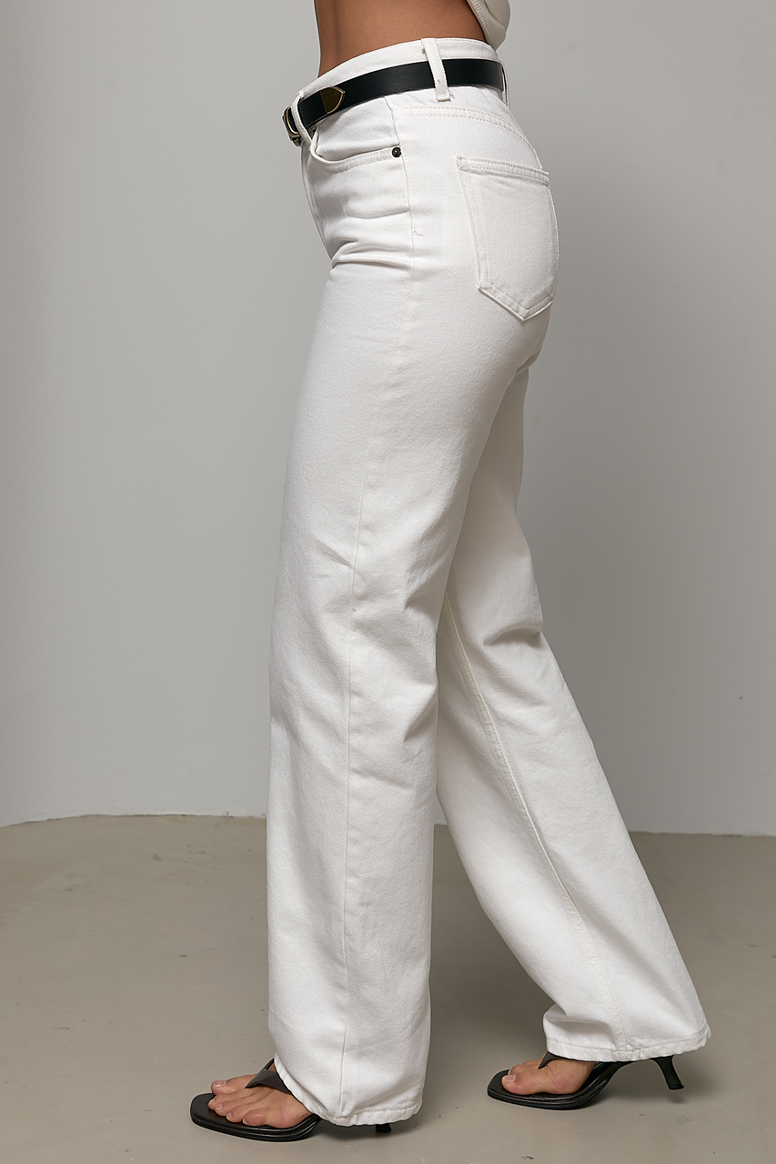 Білі джинси wide leg - білий колір, 38 1