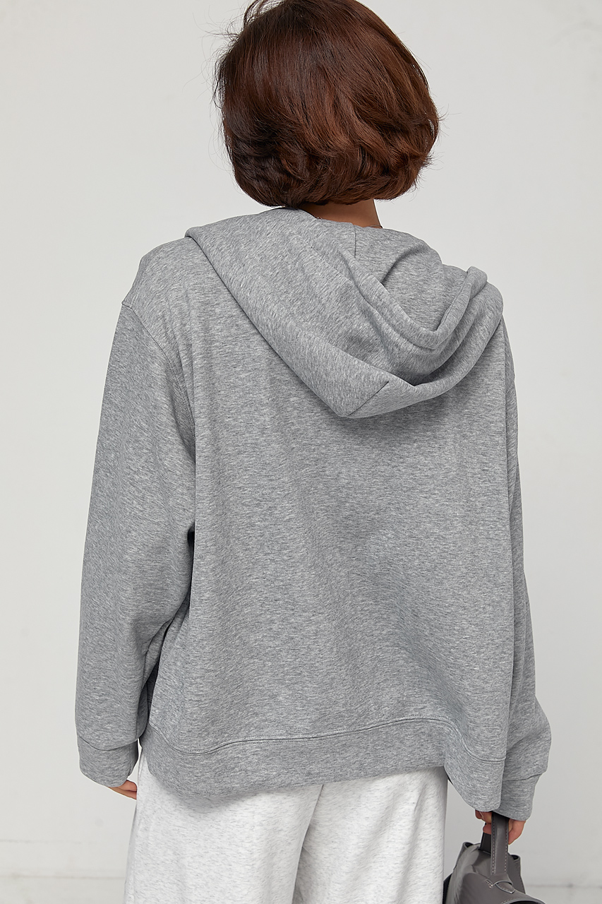 Тепле худі oversize на блискавці з начосом - сірий колір, M/L 1