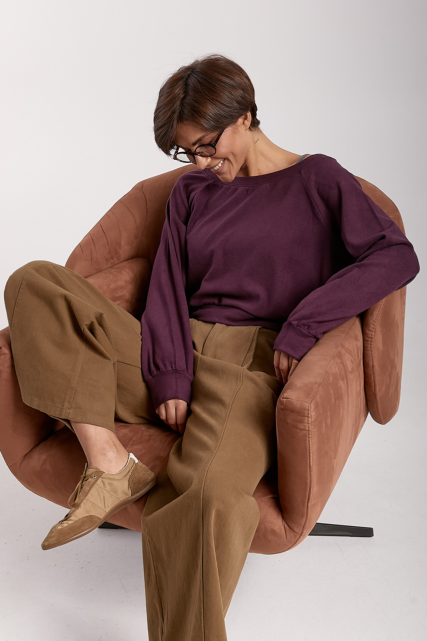 Вільна кофтинка у комлекті з майкою - фіолетовий колір, ONE SIZE 3